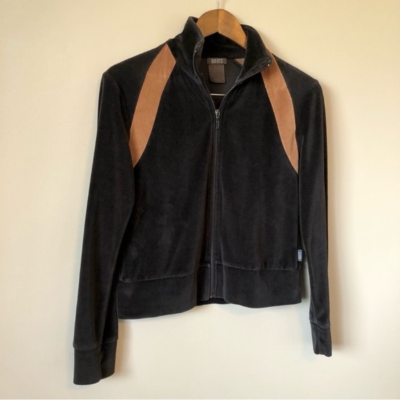 Women's Black and Brown Velour Jacket - Picture 10 of 10